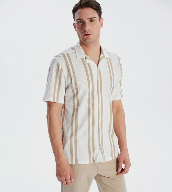 LC Waikiki  Shirts - Beige Casual Shirts