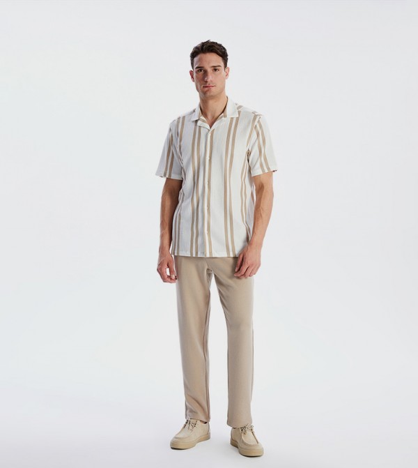 LC Waikiki  Shirts - Beige Casual Shirts