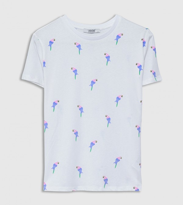 اٍل سي واي كيكي  تيشيرتات كاجوال - أبيض Short Sleeve T-Shirts