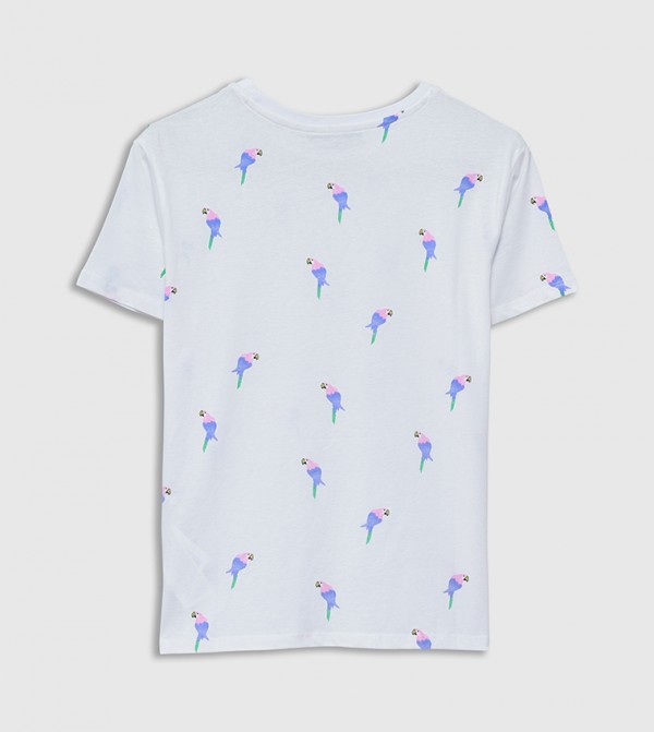 اٍل سي واي كيكي  تيشيرتات كاجوال - أبيض Short Sleeve T-Shirts