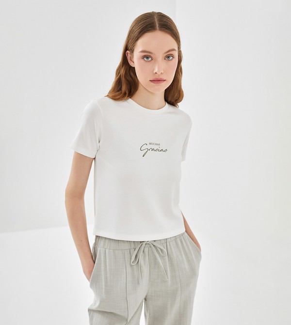 LC Waikiki LC Waikiki - Ivory Casual T-Shirts