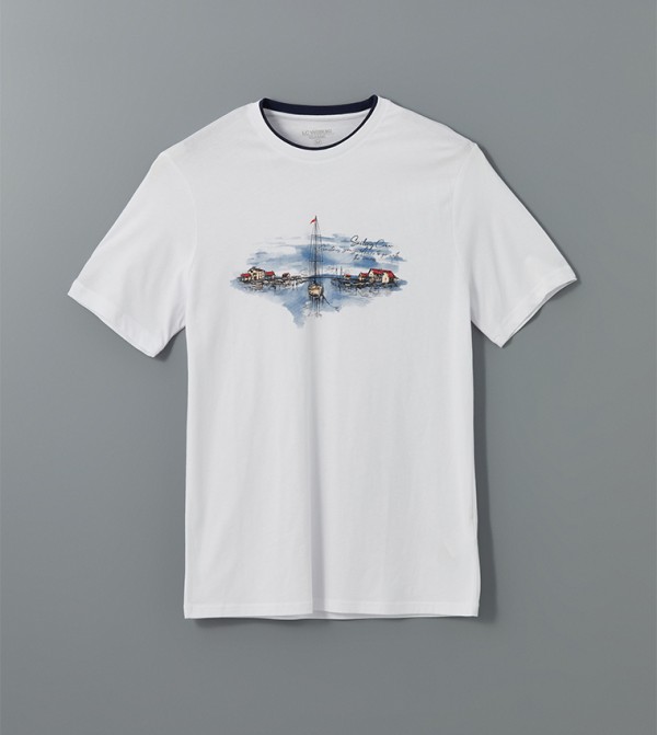 اٍل سي واي كيكي اٍل سي واي كيكي - أبيض Round Neck T-Shirts
