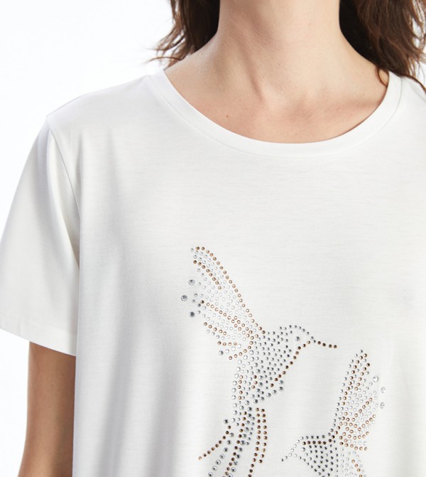 LC Waikiki  T-Shirts - Off White Casual T-Shirts