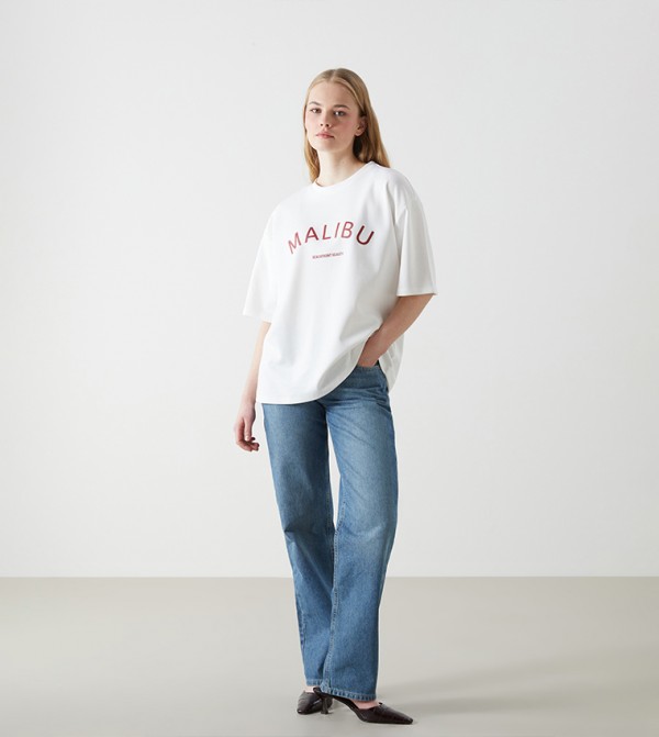 LC Waikiki  T-Shirts - Off White Casual T-Shirts