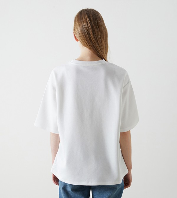 LC Waikiki  T-Shirts - Off White Casual T-Shirts