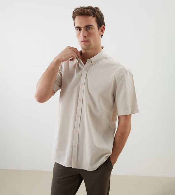 LC Waikiki  Shirts - Beige Short Sleeves