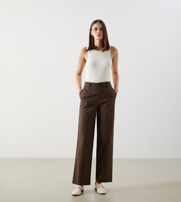 LC Waikiki  Pants & Leggings - Brown Casual Pants