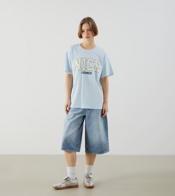 LC Waikiki LC Waikiki - Blue Casual T-Shirts