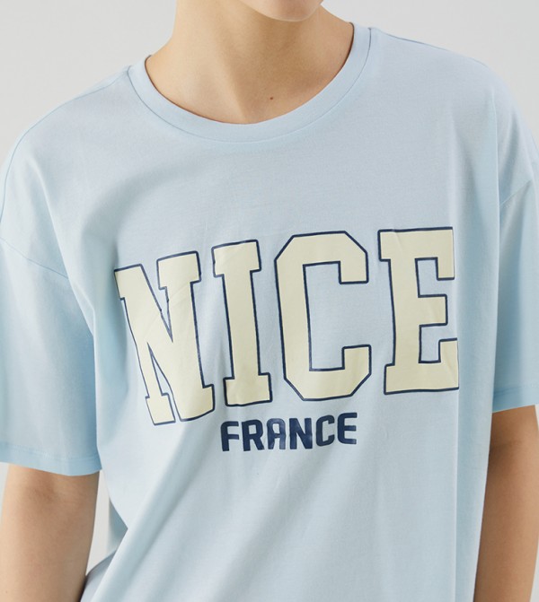 LC Waikiki LC Waikiki - Blue Casual T-Shirts
