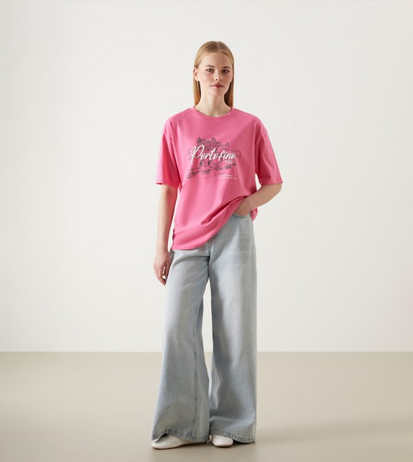 LC Waikiki LC Waikiki - Pink Casual T-Shirts