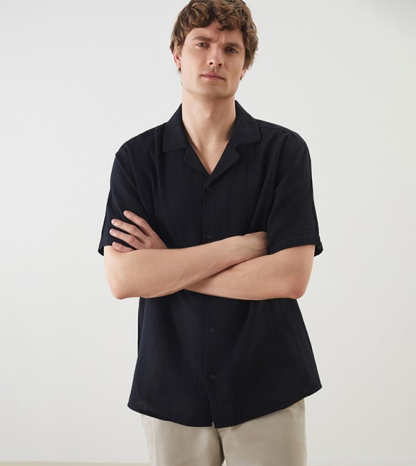 LC Waikiki  Shirts - Black Short Sleeves
