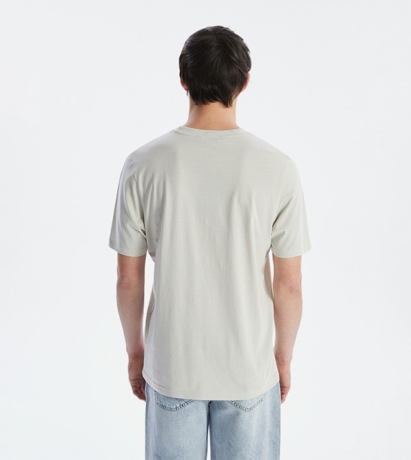 LC Waikiki  T-Shirts - Beige Round Neck T-Shirts