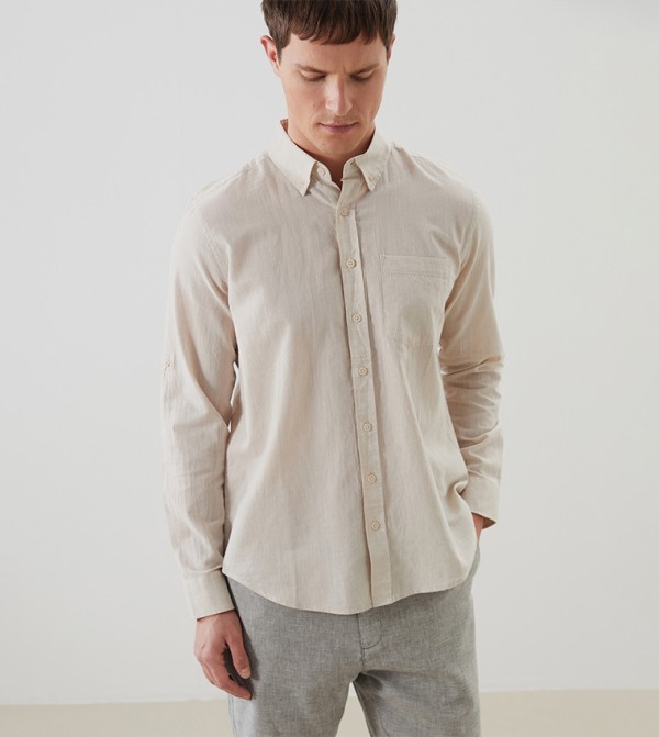 LC Waikiki  Shirts - Beige Casual Shirts