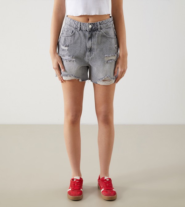 LC Waikiki  Shorts - Grey Denim shorts