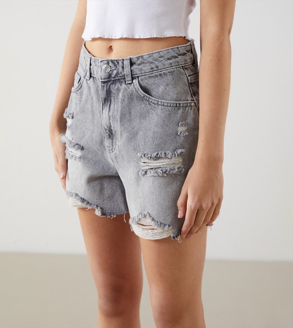 LC Waikiki  Shorts - Grey Denim shorts