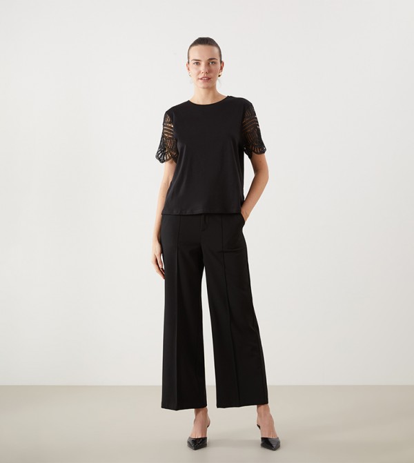 اٍل سي واي كيكي  تيشيرتات كاجوال - أسود Short Sleeve T-Shirts