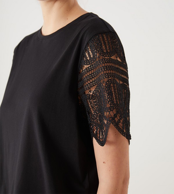 اٍل سي واي كيكي  تيشيرتات كاجوال - أسود Short Sleeve T-Shirts