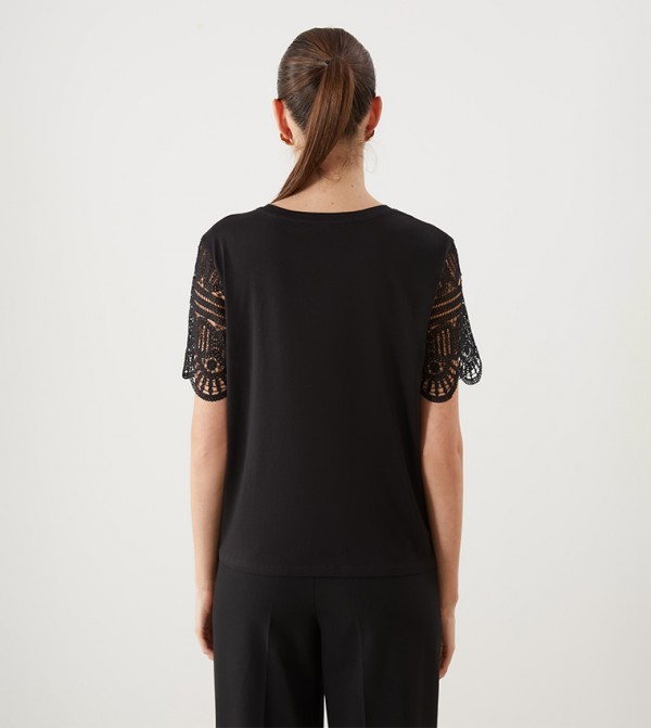 اٍل سي واي كيكي  تيشيرتات كاجوال - أسود Short Sleeve T-Shirts