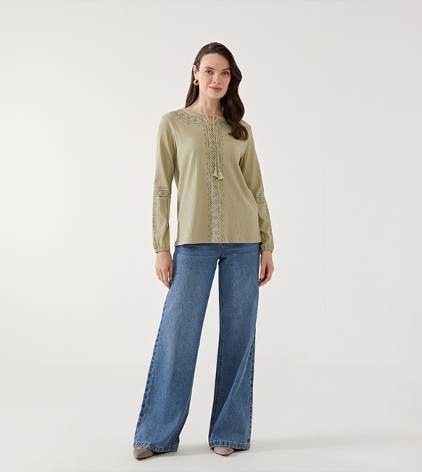 اٍل سي واي كيكي  - كاكي Casual Tops