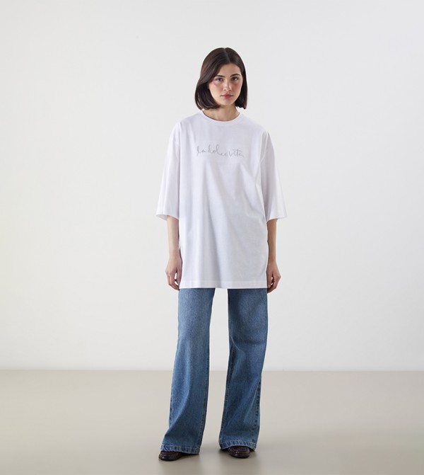 LC Waikiki  T-Shirts - White Short Sleeve T-Shirts