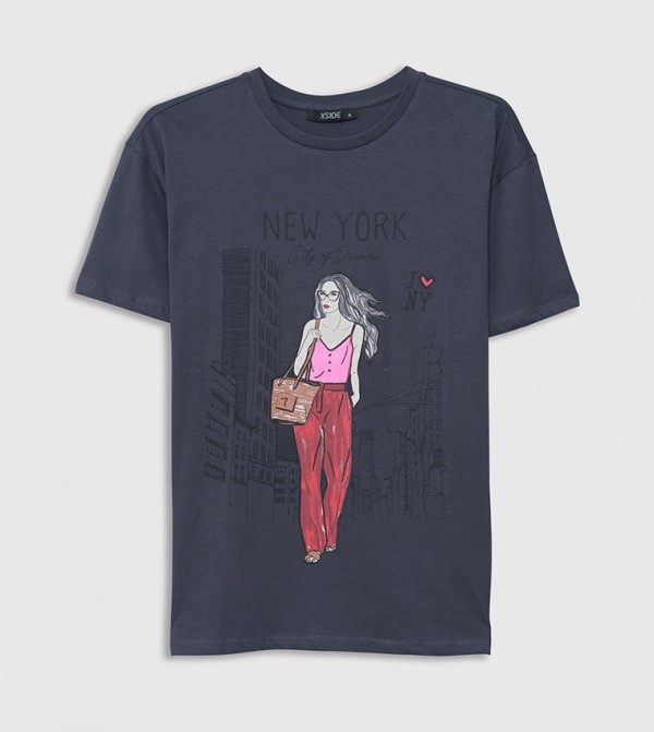 اٍل سي واي كيكي نساء - رمادي Short Sleeve T-Shirts