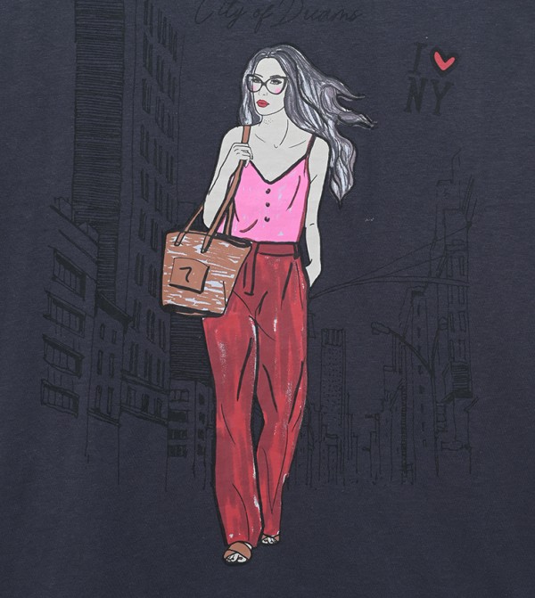 اٍل سي واي كيكي نساء - رمادي Short Sleeve T-Shirts
