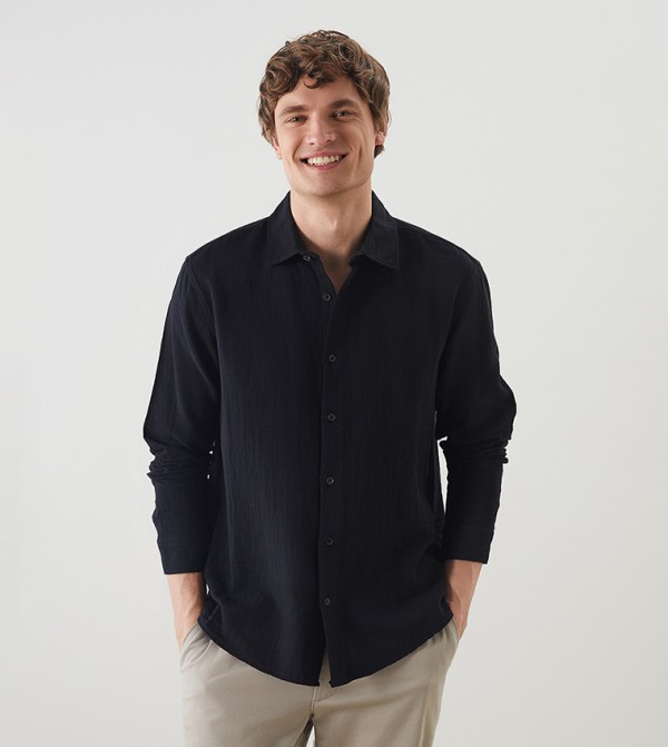 LC Waikiki  Shirts - Black Long Sleeves