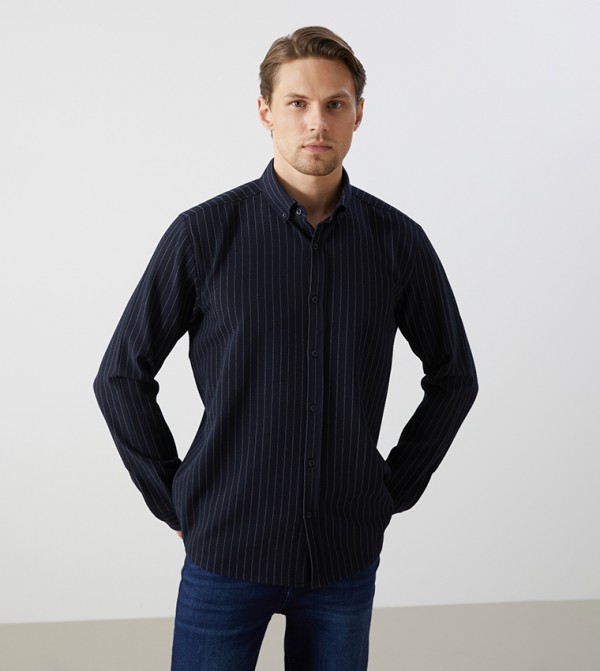 LC Waikiki  Shirts - Navy Long Sleeves