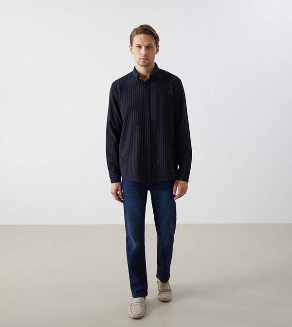 LC Waikiki  Shirts - Navy Long Sleeves