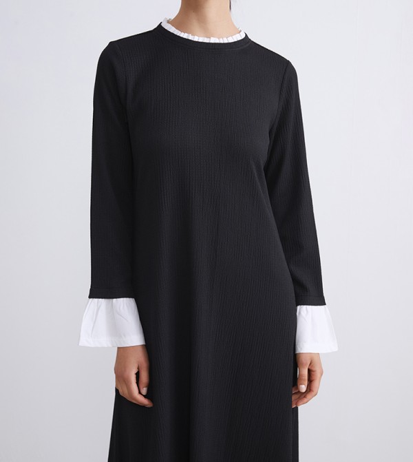 LC Waikiki  Casual Dresses - Black Maxi Dresses