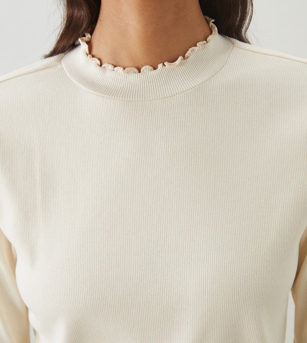 LC Waikiki LC Waikiki - Beige Long Sleeve T-Shirts