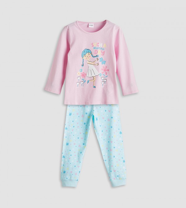 اٍل سي واي كيكي  comfy-edit - أزرق مجموعات بلايز وبيجامة