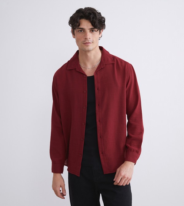 LC Waikiki Shirts - Red Long Sleeves