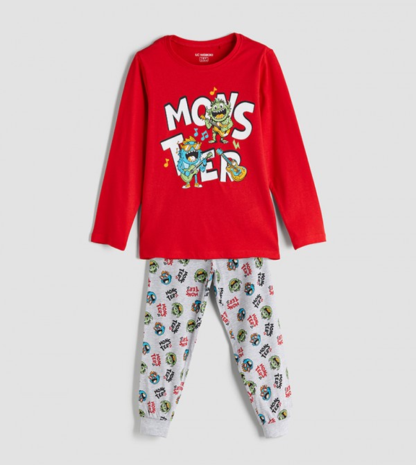 اٍل سي واي كيكي  ملابس - أحمر مجموعات بلايز وبيجامة