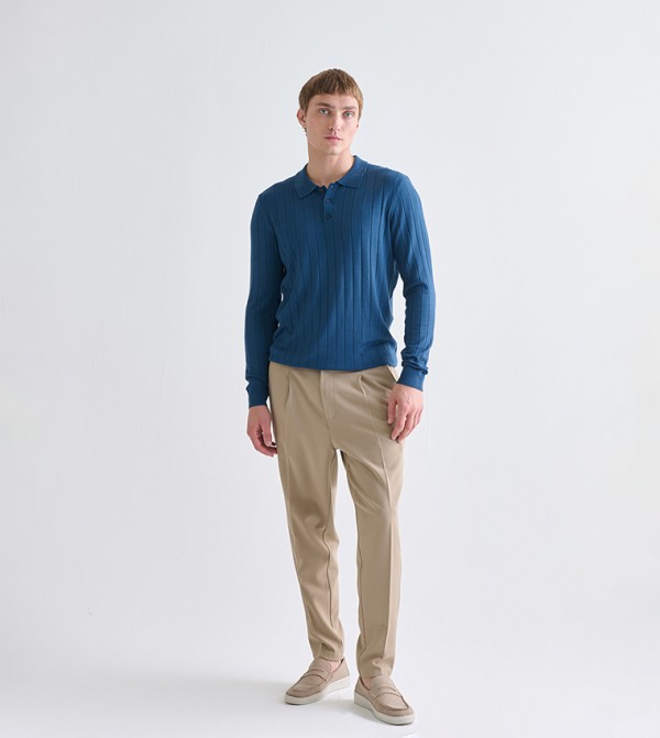 LC Waikiki  V-neck Sweaters - Blue V-neck Sweaters