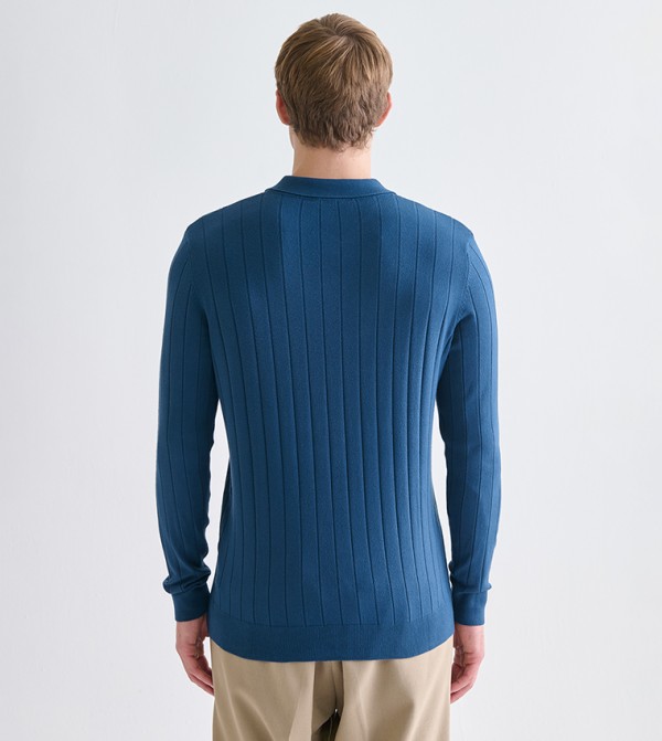 LC Waikiki  V-neck Sweaters - Blue V-neck Sweaters