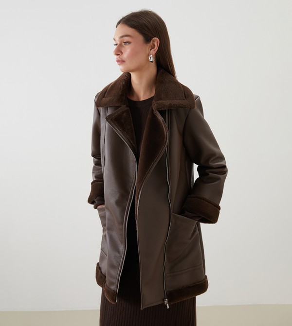 اٍل سي واي كيكي جاكيتات ومعاطف - بني جاكيتات كاجوال