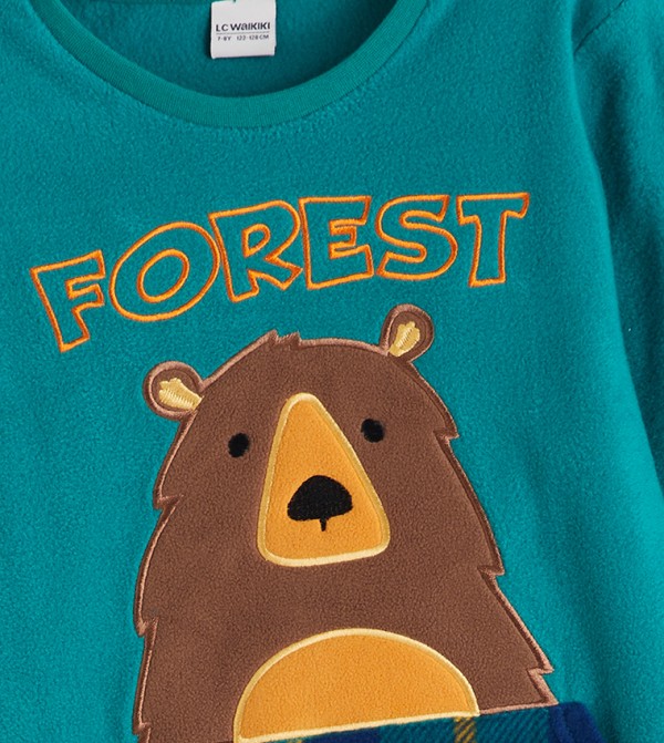 اٍل سي واي كيكي  ملابس نوم - أزرق مخضر مجموعات بلايز وبيجامة