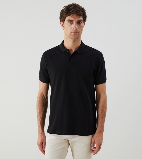 LC Waikiki  Polo T-Shirts - Black Polo T-shirts