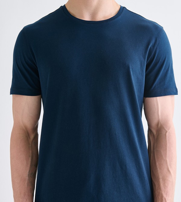 LC Waikiki Round Neck T-Shirts - Navy Round Neck T-Shirts