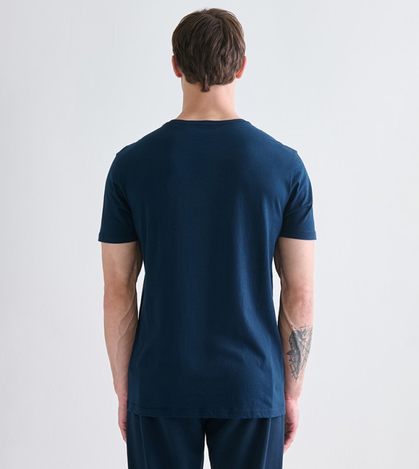 LC Waikiki Round Neck T-Shirts - Navy Round Neck T-Shirts