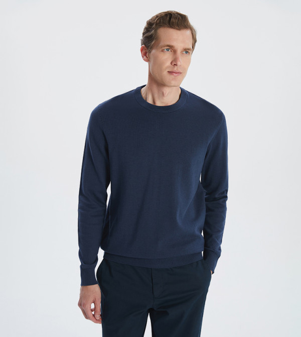 LC Waikiki LC Waikiki - Navy Round Neck Sweaters