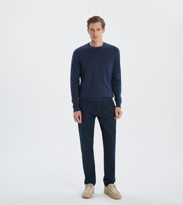 LC Waikiki LC Waikiki - Navy Round Neck Sweaters