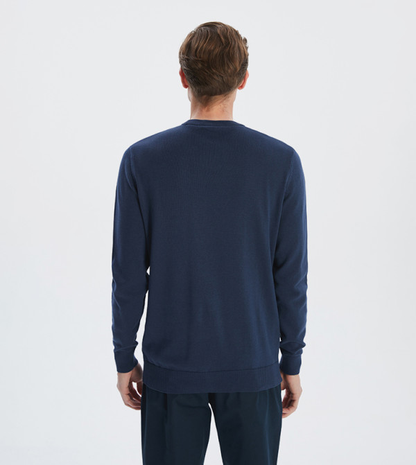 LC Waikiki LC Waikiki - Navy Round Neck Sweaters