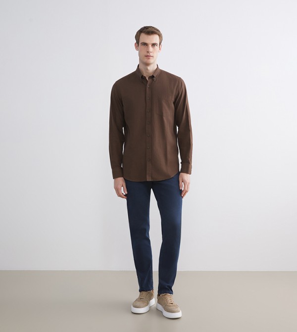 LC Waikiki  Shirts - Brown Long Sleeves