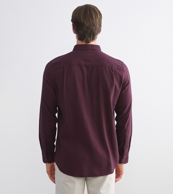 LC Waikiki Shirts - Burgundy Long Sleeves
