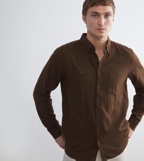 LC Waikiki Shirts - Brown Long Sleeves