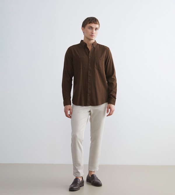 LC Waikiki Shirts - Brown Long Sleeves