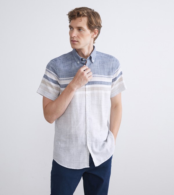 LC Waikiki Shirts - Indigo Short Sleeves