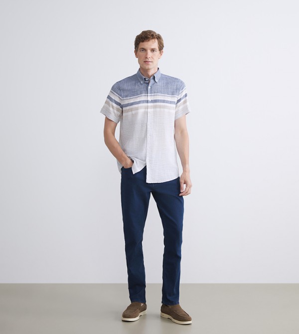 LC Waikiki Shirts - Indigo Short Sleeves